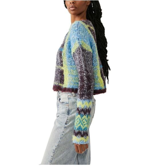 NWT Free people cropped pullover top M - Picture 3 of 10